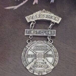 Vintage Silver Blackinton Marksman First Class Junior National Rifle Association